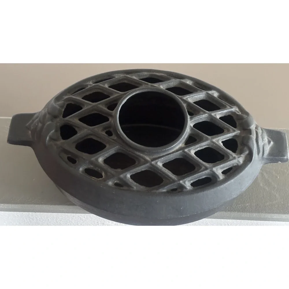 John Wright Cast Iron Steamer Humidifier Wood Stove Black Oval 2 Piece
